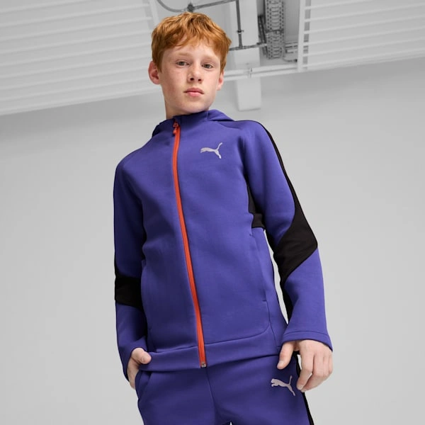Sudadera con capucha EVOSTRIPE Puma para niños grandes estilo y comodidad total ¡Compra ya!